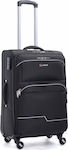 Cardinal 3300 Medium Travel Suitcase Fabric Black with 4 Wheels Height 60cm