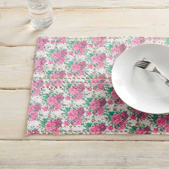 Gofis Home Platzdeckchen Stoff Rosa 50x35cm 2Stück