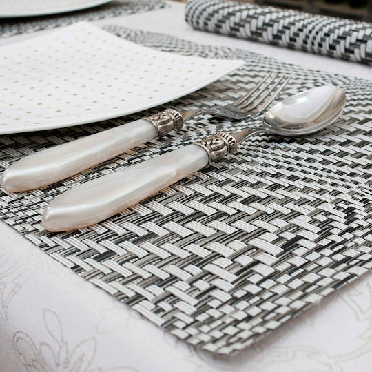 Teoran Placemat Plastic Gray 45x30cm 4pcs