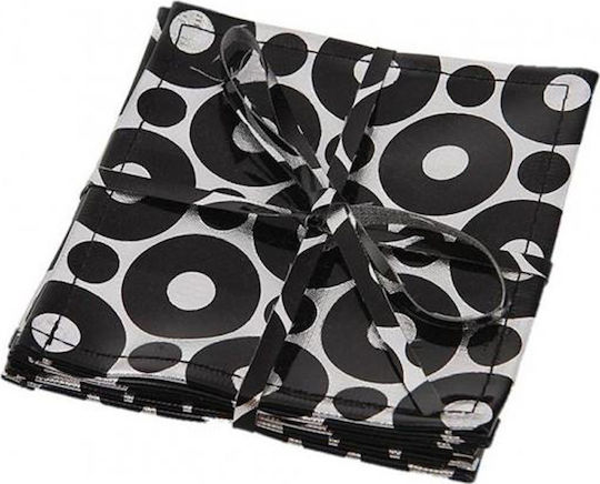 Espiel Untersetzer Stoff Black - White 10x10cm 24Stück