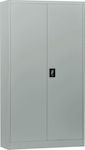 Metallic Two-Door Wardrobe with 3 Shelves Γκρι 90x40x185cm