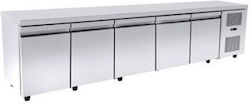 Niki Inox Английски превод: Stainless Steel Refrigerator Counter 780лт with 5 Doors and Cooling Machine -1/+8°C L275xW70xH88см