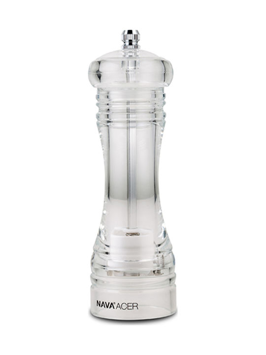 Nava Acer Manual Plastic Pepper Mill 16.5cm Transparent