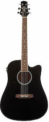 Ashton Semi-Acoustic Guitar D20CEQ Cutaway Black