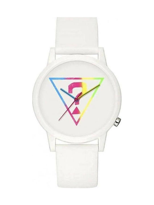 Guess Watch with Rubber Strap White V1024M1