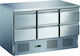 Karamco Edelstahl Kühltisch 368Es mit 6 Schubladen und Kühlaggregat +2/+8°C L136.5xB70xH85cm S903-6D