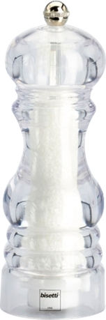 Bisetti Milano Manual Plastic Salt Mill 17.5cm Transparent