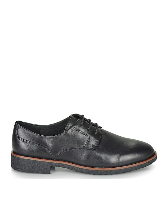 Clarks Griffin Lane Δερμάτινα Ανατομικά Παπούτσια σε Μαύρο Χρώμα