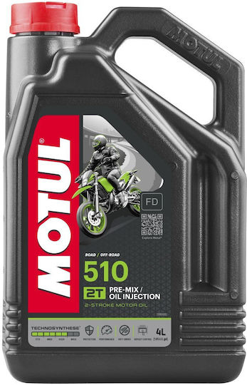 Motul 510 2T Semi-synthetic Motorcycle Oil for Two-Stroke Engines 4lt