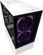 NZXT H510 Elite Gaming Midi Tower Κουτί Υπολογιστή με Πλαϊνό Παράθυρο και RGB Φωτισμό Λευκό
