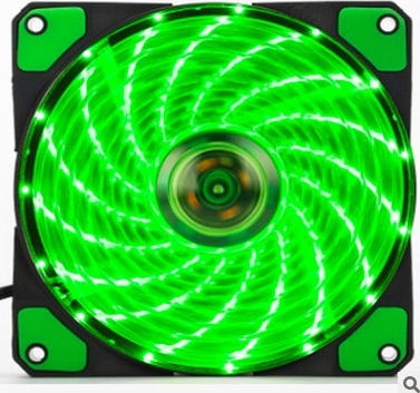 Haitronic HS0066 120mm 3-Pin / 4-Pin PWM Green Lighting Case Fan Green