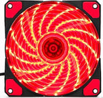 Haitronic HS0064 120mm 3-Pin / 4-Pin PWM Red Lighting Case Fan Red