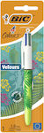 Bic 4 Colours Original Velvet Pix Pix cu bilă nullmm cu cerneală Multicolor Verde