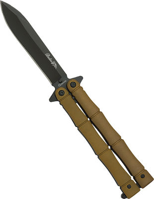 Martinez Albainox BT Balisong Butterfly Knife Khaki with Blade made of Stainless Steel