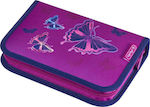 Herlitz Glitter Butterfly Pencil Case Full with 1 Compartment Purple