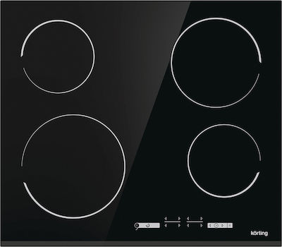 Korting KECT 641 BCSC Autonomous Cooktop with Ceramic Burners and Locking Function 60x51cm