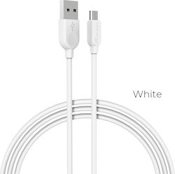 Borofone BX14 Редовна USB 2.0 Микро USB Кабел 2м Бял