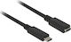 DeLock USB 3.1 Cable USB-C male - USB-C female Black 2m (85542)