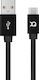 Xqisit XQISIT Braided USB 2.0 Cable USB-C male - USB-A Μαύρο 1.8m