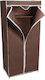 Keskor Fabric Wardrobe with Zipper and Shelves in Brown Color 69x43x155cm