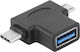 Powertech Μετατροπέας USB-A female σε USB-C / micro USB male (CAB-U117)