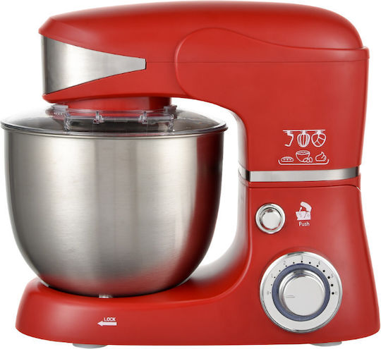 Royalty Line RL-PKM1600W Stand Mixer 1600W with Stainless Mixing Bowl 5.5lt Red