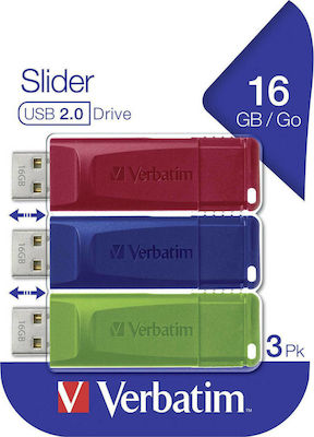 Verbatim Slider 16GB USB 2.0 Stick Multicolour