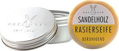 Haslinger Sandalwood Σαπούνι Ξυρίσματος σε Μεταλλικό Βαζάκι 60gr