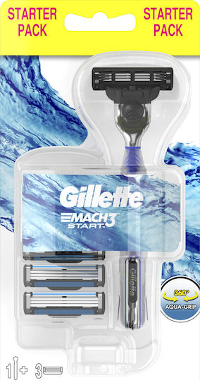 Gillette Mach 3 Start Ξυραφάκι με Ανταλλακτικές Κεφαλές 3 Λεπίδων & Λιπαντική Ταινία 3τμχ