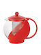 Luigi Ferrero FR-8125JS Teapot with Filter Glass Red 1250ml 106658