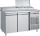Bambas Frost Frigider Inoxidabil de Banc Salată 368lt cu 2 Uși și Unitate de Răcire 0/+10°C L155xl70xH85cm PIM 155
