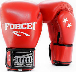 Force1 F-1016 Leather Boxing Competition Gloves Red