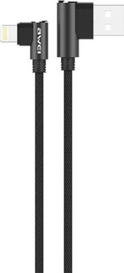 Awei Regular / Angle (90°) USB to Lightning Cable Μαύρο 1.2m (cl-32)