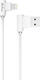 De-21i Unghi (90°) / Regular USB-A la Cablu Lightning Alb 1m (14130)