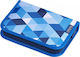 Herlitz Blue Cubes Pencil Case Full with 1 Compartment Blue