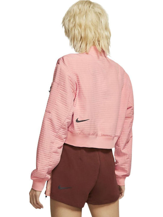Κοντό Γυναικείο Bomber Jacket Ροζ