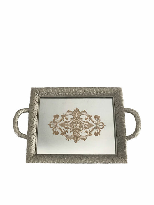 Karvounis Wedding Glass Tray with Silver Mirror