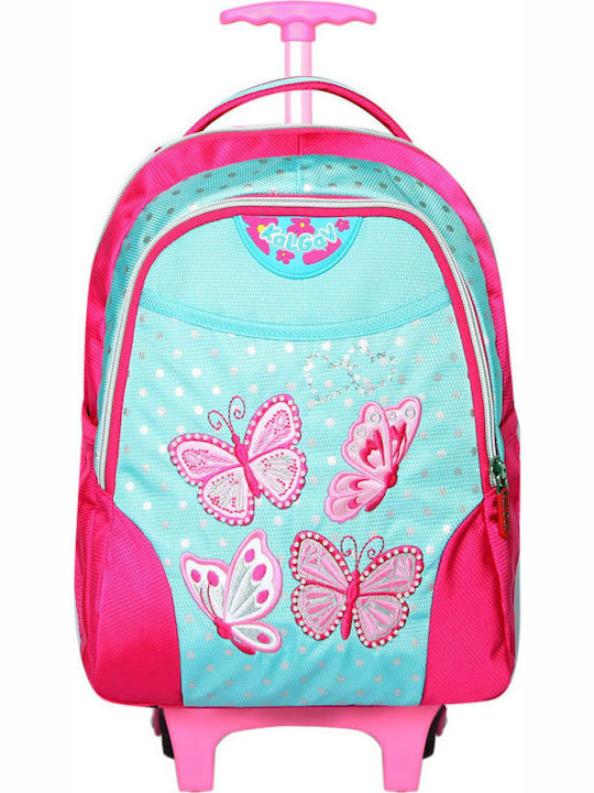 KalGav Butterflies School Bag Trolley Kindergarten in Turquoise color