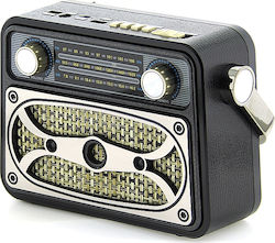 Meier M-183BT Retro Tabletop Radio Rechargeable with Bluetooth and USB Black