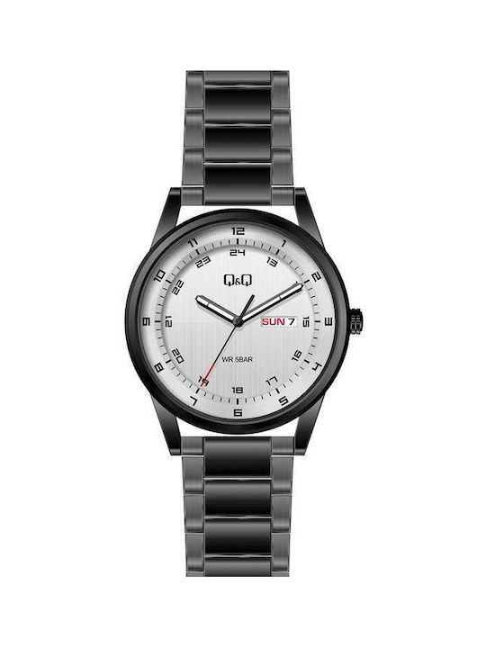 Q&Q Watch Battery with Black Metal Bracelet A210J404Y