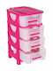 Homeplast Venus Sertar Din Plastic Cu 4 Locuri Roz 42x38x77cm