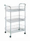 Sidirela Oval No3 Kitchen Trolley Metallic 3-Tier Silver 51x26x61cm