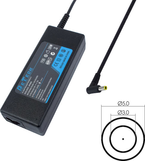 De Tech Laptop Charger 60W 19V 3.16A for Samsung