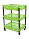 Troleu De Bucătărie Din Plastic Cu 3 Locuri Verde 30x39x62cm