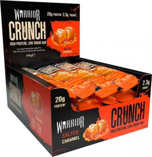 Warrior Crunch Μπάρες με 20gr Πρωτεΐνης & Γεύση Salted Caramel 12x64gr