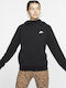 Sportswear Essentials Γυναικείο Φούτερ με Κουκούλα Μαύρο