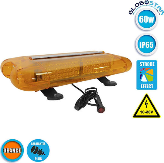 GloboStar Car Signaling Bar LED 10 - 30V Waterproof 58.5cm with Orange Lighting