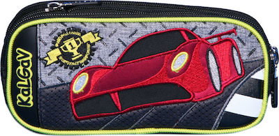 KalGav Racing Car Pencil Case with 3 Compartments Red