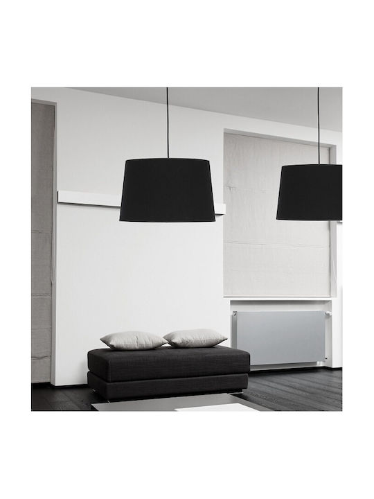 TK Lighting Maja Pendant Light Black Bell with Socket E27 120x45cm