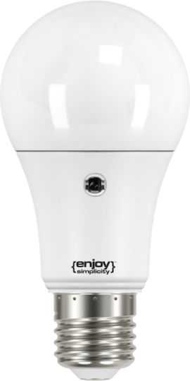Elvhx LED Bulb 9.5W for Socket E27 and Shape A60 Cool White 860lm with Photocell